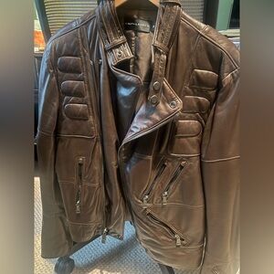 Ralph Lauren Men's Dark Brown Leather Jacket